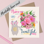 Load image into Gallery viewer, &#39;Mummy Who is Beautiful in Every Way&#39; Magic Bean Card by Lucy &amp; Lolly
