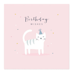 Party Hat Cat Birthday Card PFF003 by Klara Hawkins