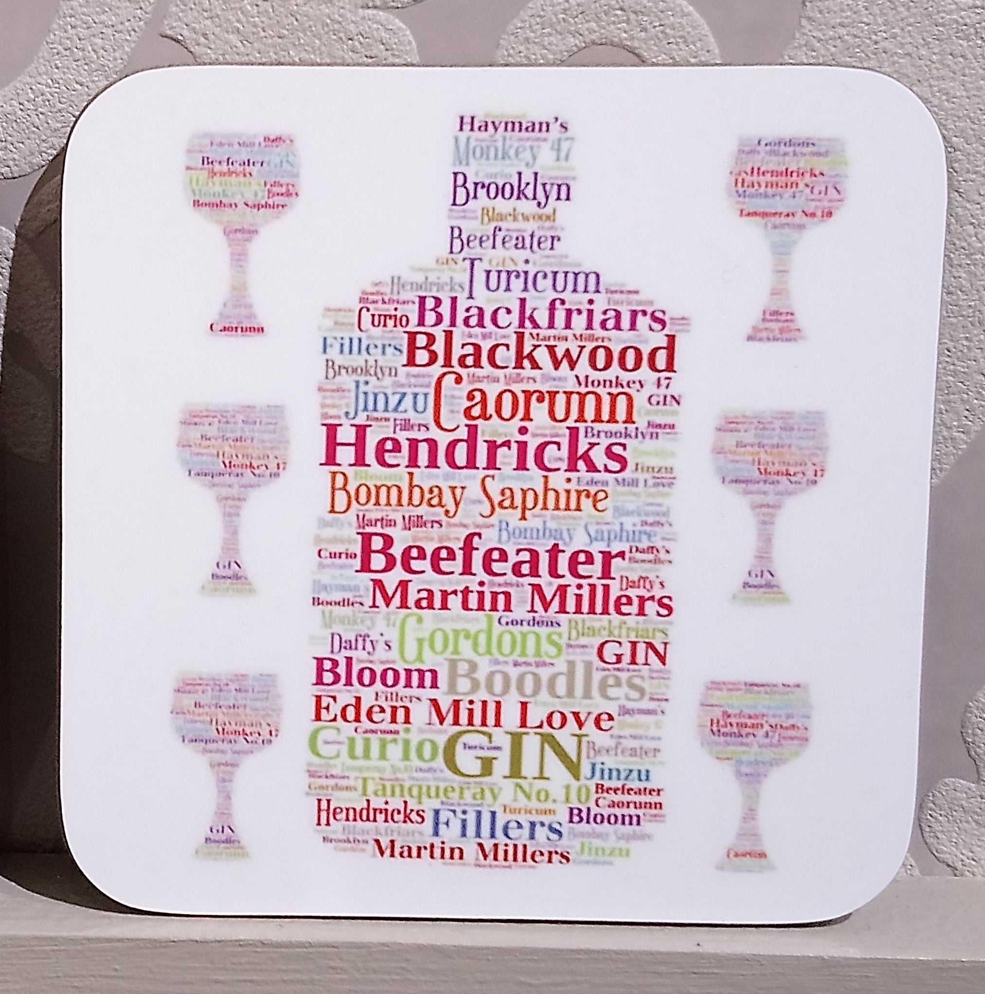 Gin & Cocktail Wordart Coasters