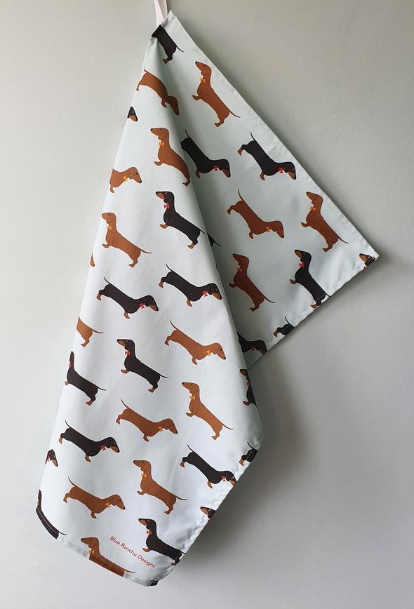 Dachshunds Tea Towel By Blue Ranchu Designs