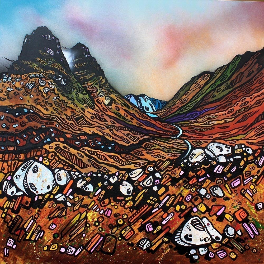 Square Scottish Landscape Card by Andy Peutherer