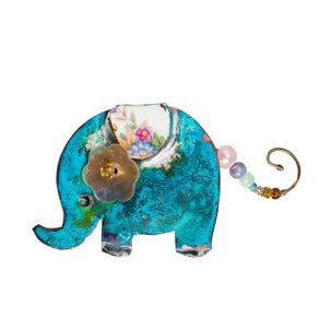 Elephant Brooch - Handmade by Linda Lovatt, Beastie Assemblage