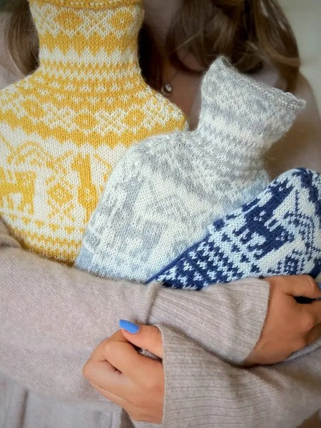 Alpaca FairIsle Hot Water Bottle Cover designed by Samantha Holmes *Bottle Included