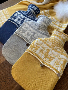 Alpaca FairIsle Hot Water Bottle Cover designed by Samantha Holmes *Bottle Included