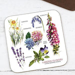 Load image into Gallery viewer, &#39;GARDEN FLOWERS&#39; Coaster Set (Hard Wood Coasters) Illustrated by Jennifer Louise Design
