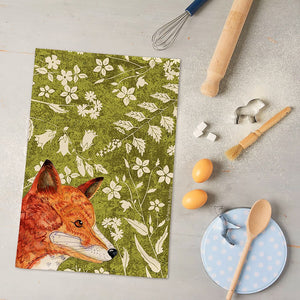 FOX / Wild Wood Tea Towel designed by Perkins & Morley