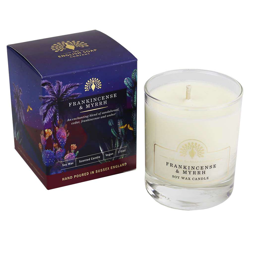 Christmas Scented Soywax Vegan Candle - Frankincense & Myrrh