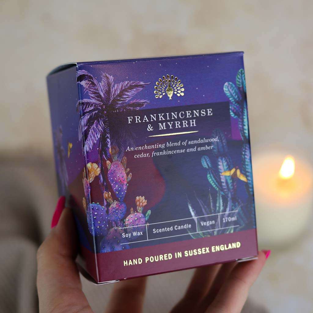 Christmas Scented Soywax Vegan Candle - Frankincense & Myrrh