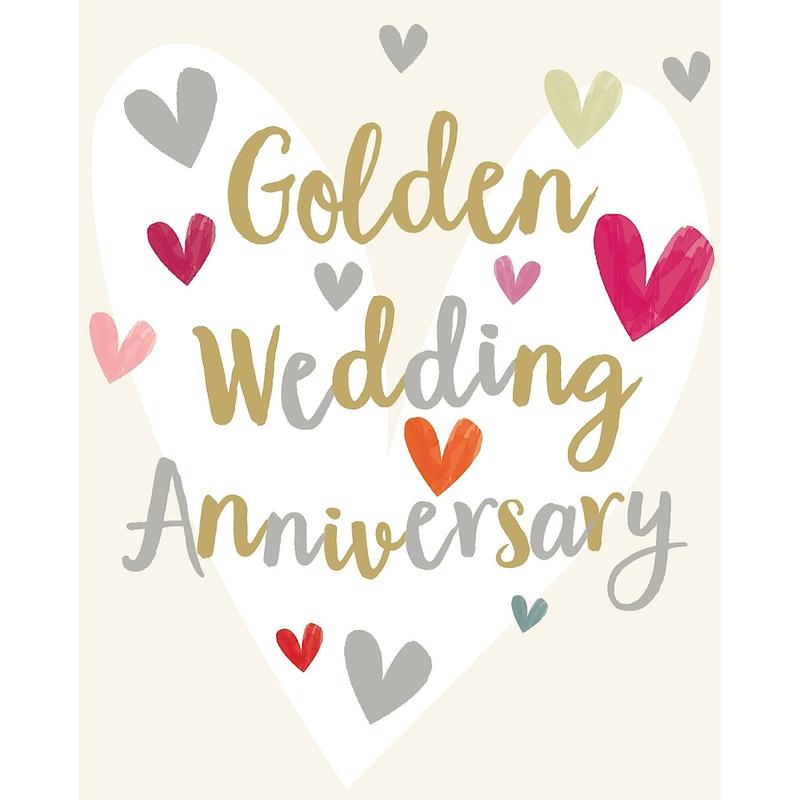Golden Wedding Anniversary card by Liz and Pip