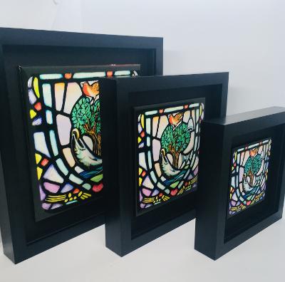 Glasgow Coat of Arms Framed Ceramic Tile by artist Jim Dinnen