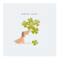 Good Luck Card - Little Dog with Flowers by Klara Hawkins