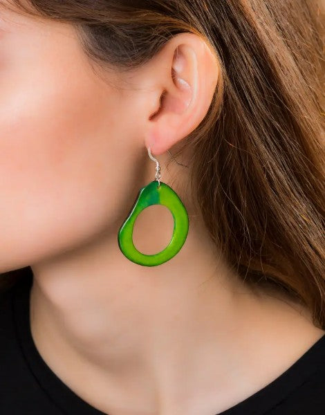 Loop Tagua Nut Earrings Made by Pretty Pink Eco Jewellery