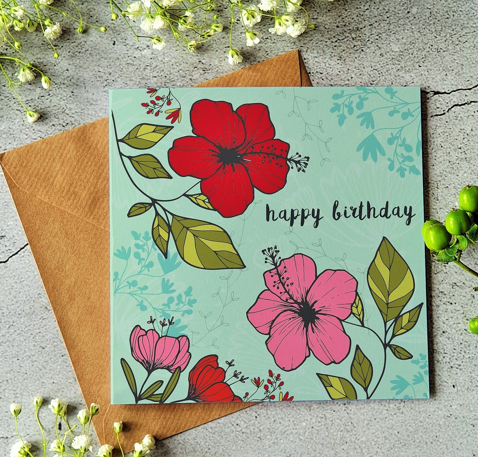 Happy Birthday Floral Cards designed by Ilana Ewing