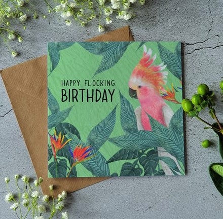 Happy Flocking Birthday card by Ilana Ewing