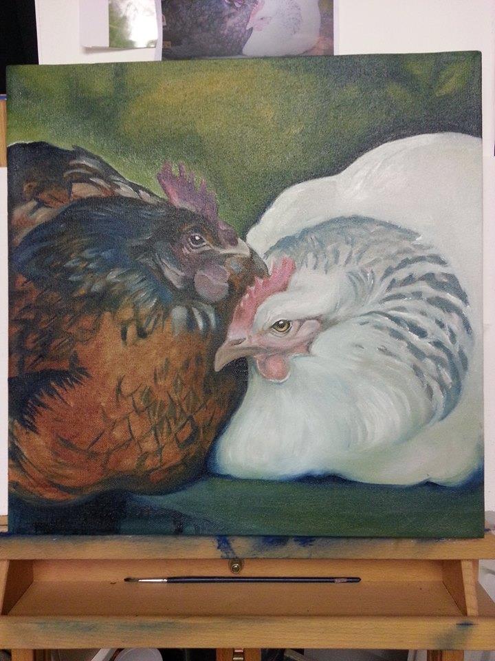 Hen Coasters by Artist Louise Scott