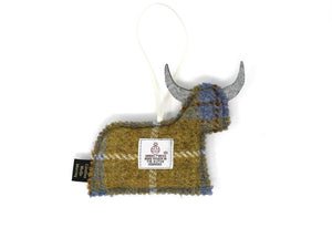 Harris Tweed Highland Cow Handmade by Caroline Wolfe Murray