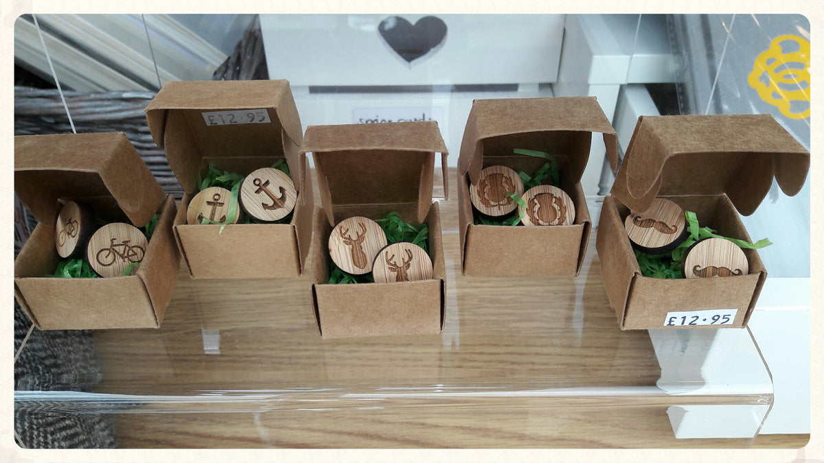 Bamboo Cufflinks - Woodenwhimsy