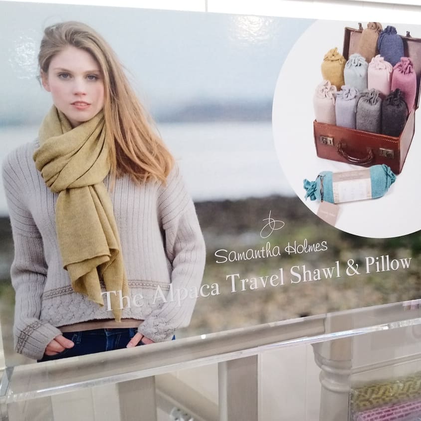 Samantha Holmes Frosted Alpaca Travel Shawl & Pillow