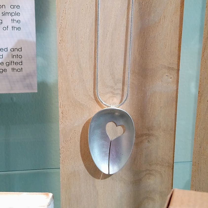 Heart Pendant -Made from Antique Tea Spoons