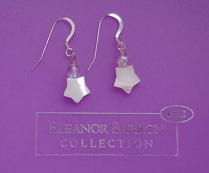 Mother of Pearl Star Earrings, St Silver, Made by Eleanor Barron