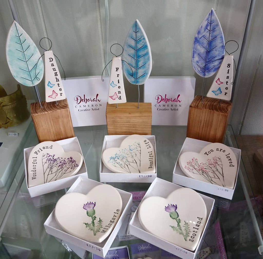 Milngavie Thistle Heart Shaped Trinket Dish