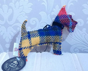 Harris Tweed Scottie Dog Decoration, Handmade in Scotland by Caroline Wolfe Murray