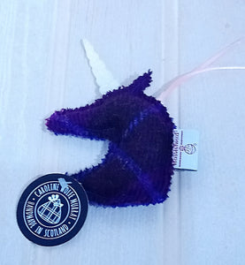 Harris Tweed Unicorn Decoration Handmade in Scotland by Caroline Wolfe Murray