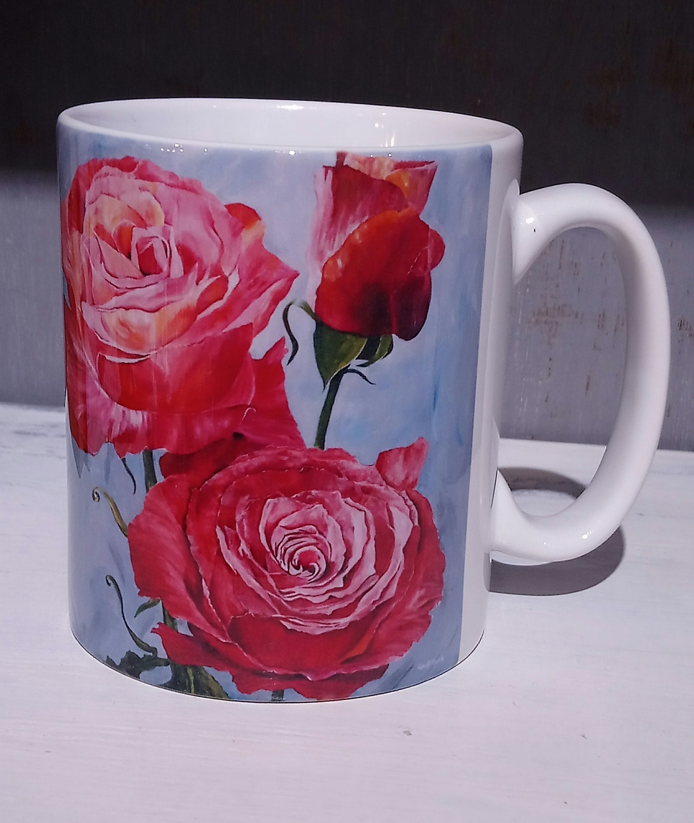 'Red Roses' Mug from Artist Geoff Foord
