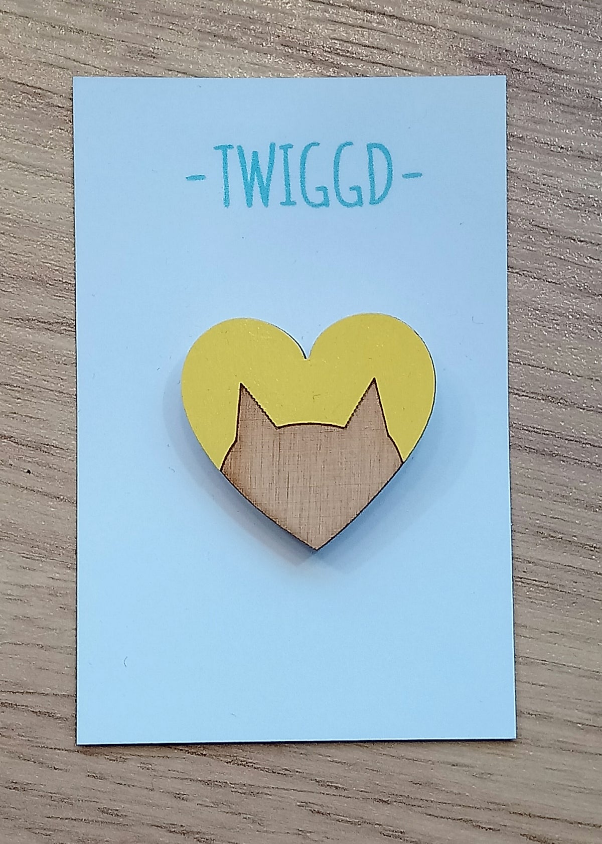 Cat Heart Brooch Made in Scotland by Twiggd