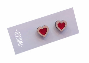 Jammy Heart Studs Made in Scotland by Twiggd