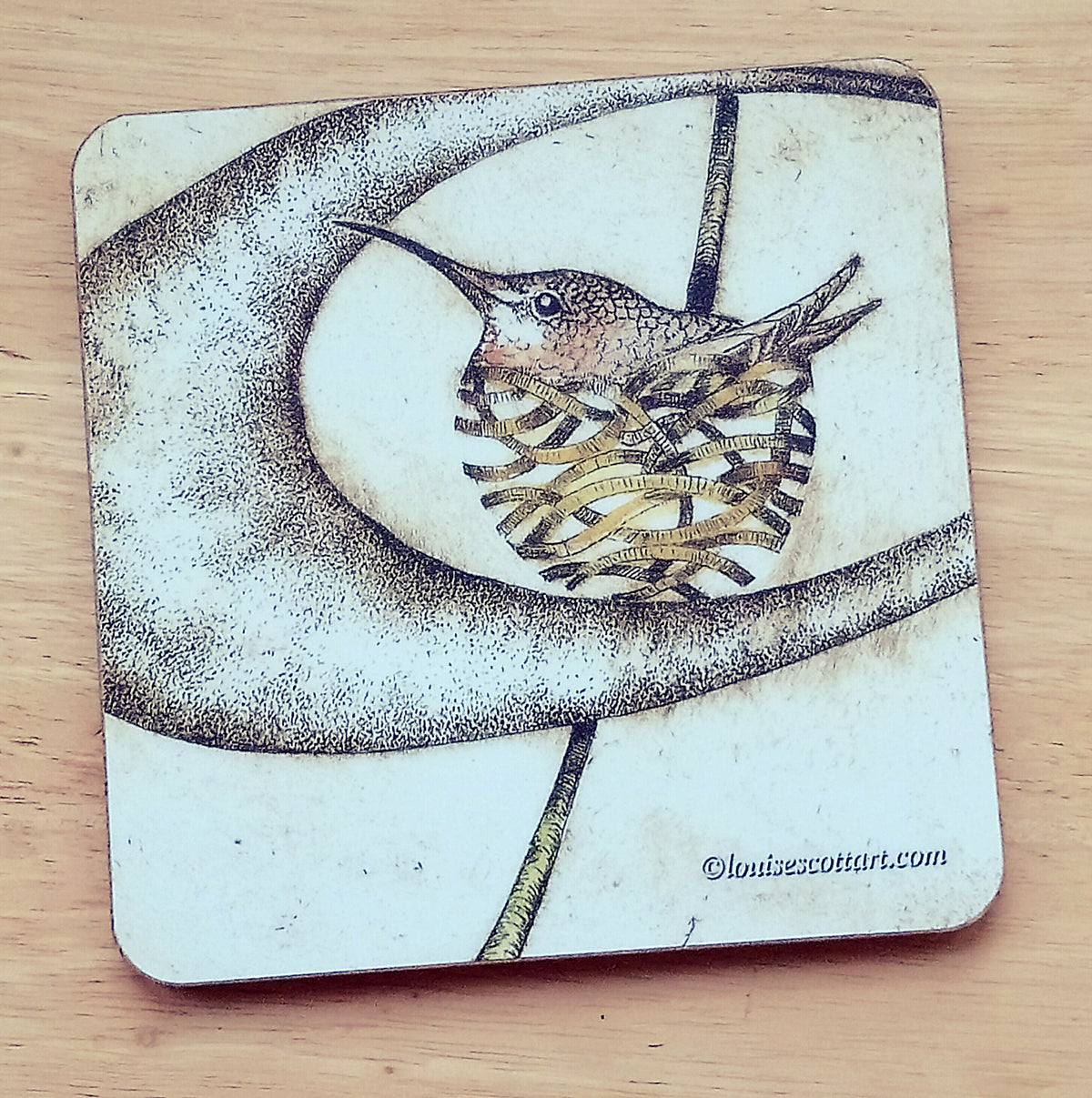 Bird Nest Coaster Collection by Artist Louise Scott