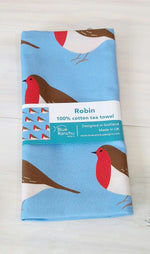 Load image into Gallery viewer, Robin Tea Towel designed by Blue Ranchu Designs
