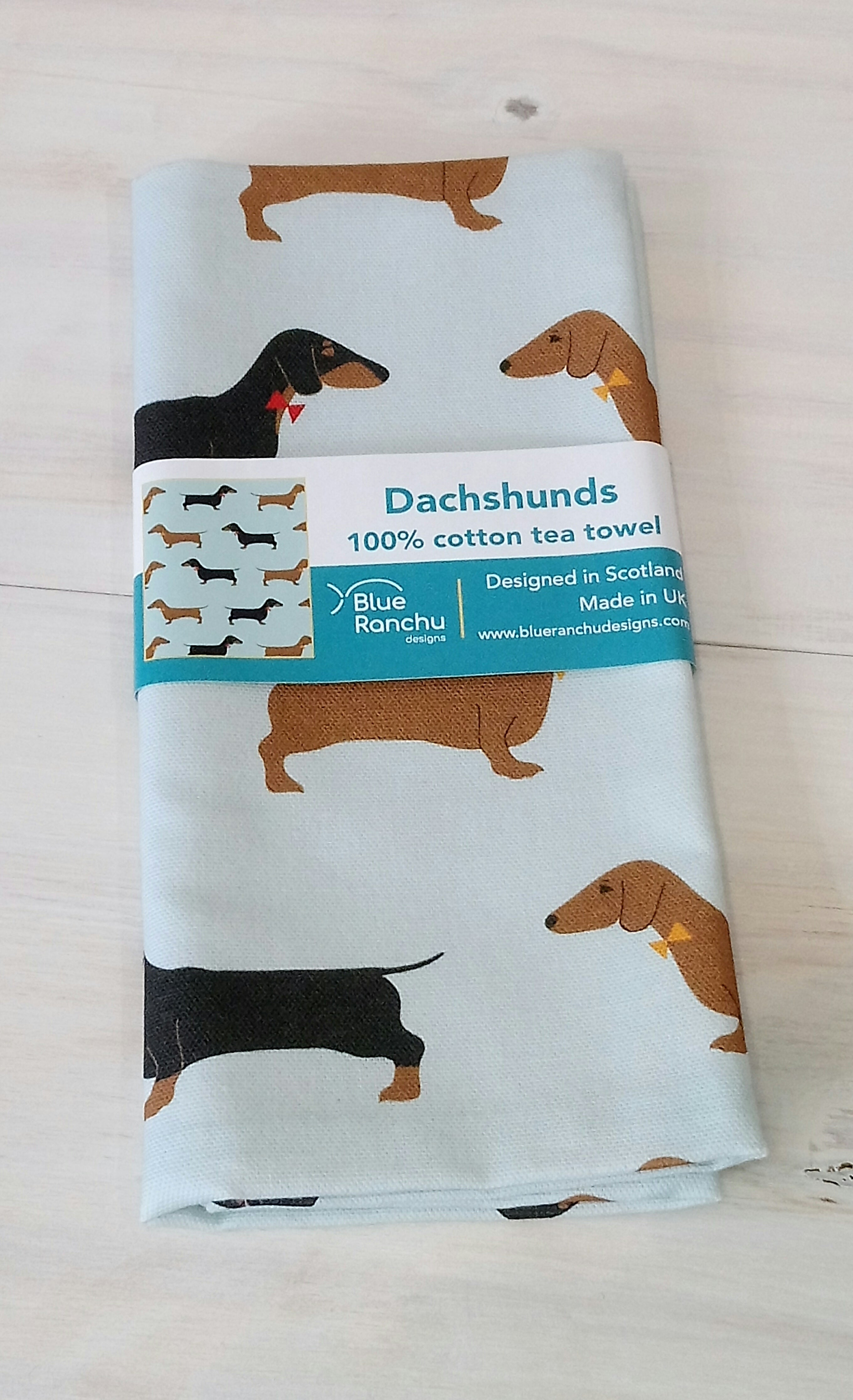 Dachshunds Tea Towel By Blue Ranchu Designs