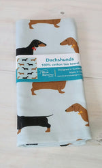 Load image into Gallery viewer, Dachshunds Tea Towel By Blue Ranchu Designs
