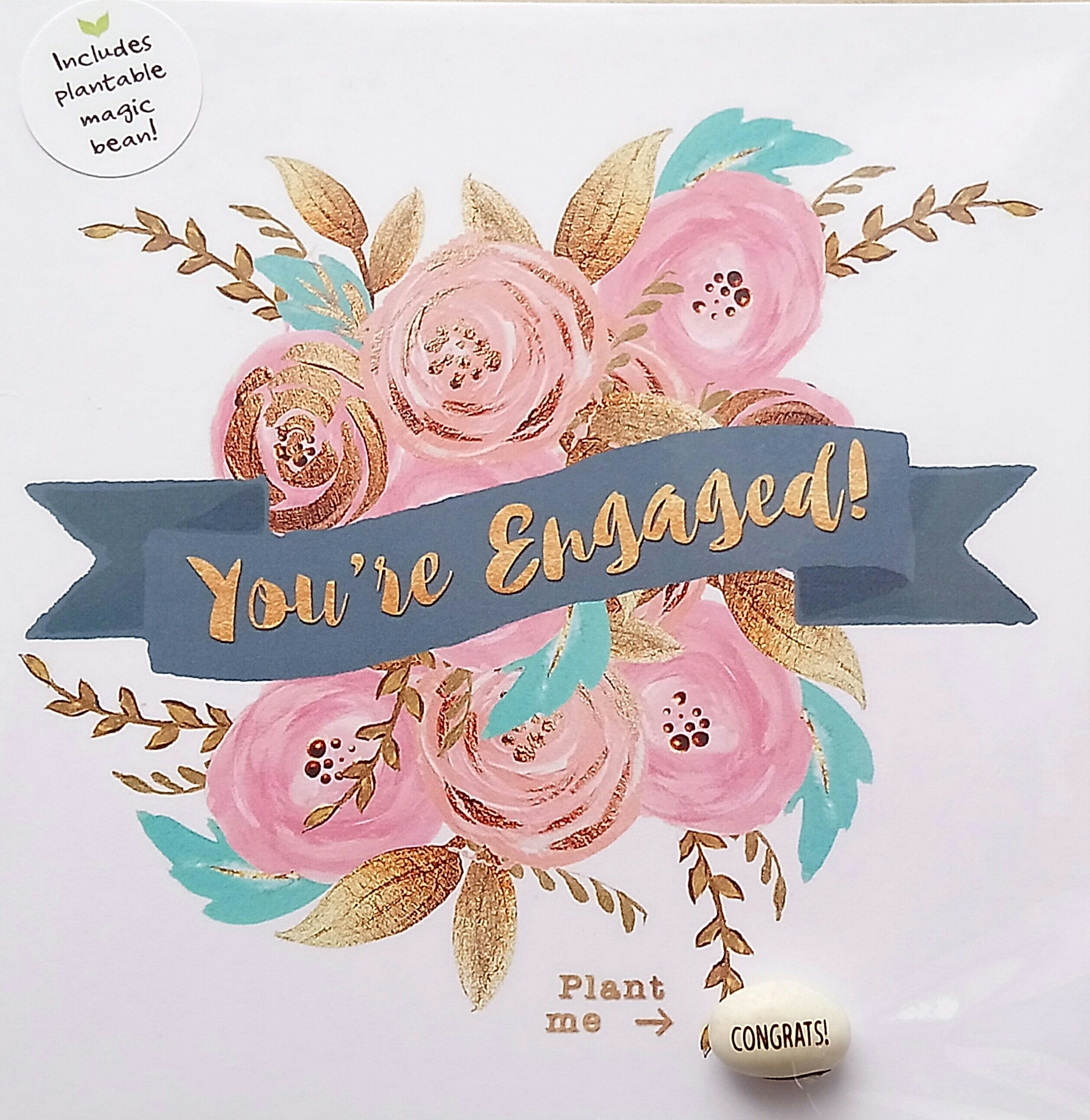 Magic Bean Floral Engagement Card by Lucy & Lolly