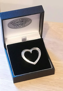 Heart Pewter Brooches Made in Scotland by Pewtermill