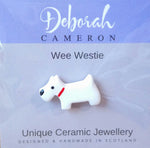 Load image into Gallery viewer, Wee Scottie &amp; Wee Westie Pin Brooches Handmade by Deborah Cameron
