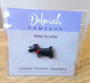 Wee Scottie & Wee Westie Pin Brooches Handmade by Deborah Cameron