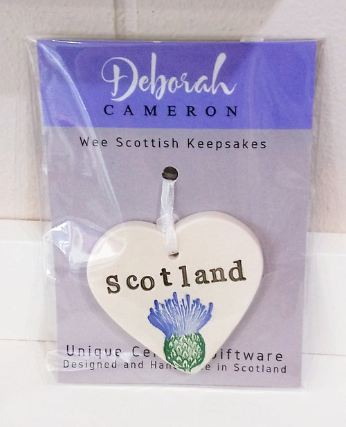 'SCOTLAND' Wee Scottish Keepsake Heart - Handmade Ceramics by Deborah Cameron - Made in Scotland