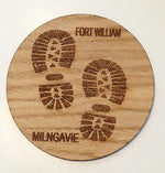 Load image into Gallery viewer, Round West Highland Way themed Coasters by Rezawood Designs
