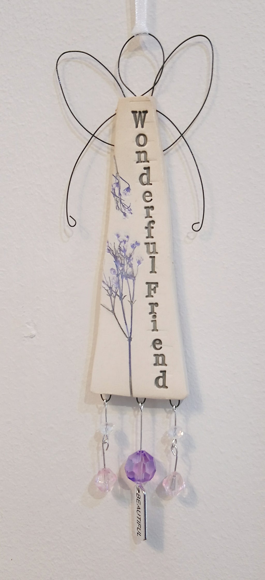 Botanic Winged Fairy Handmade Ceramic Decoration by Deborah Cameron Creative Artist