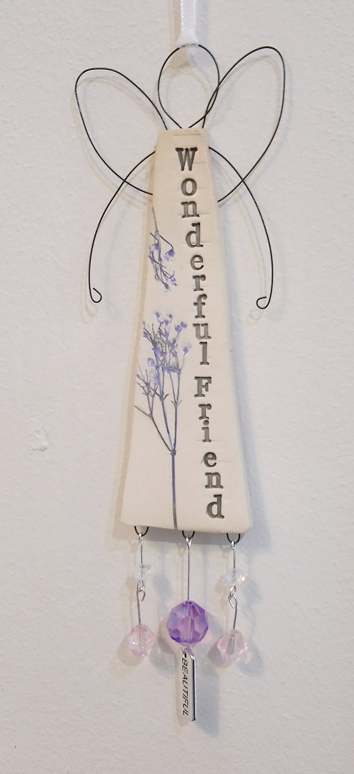 Botanic Winged Fairy Handmade Ceramic Decoration by Deborah Cameron Creative Artist