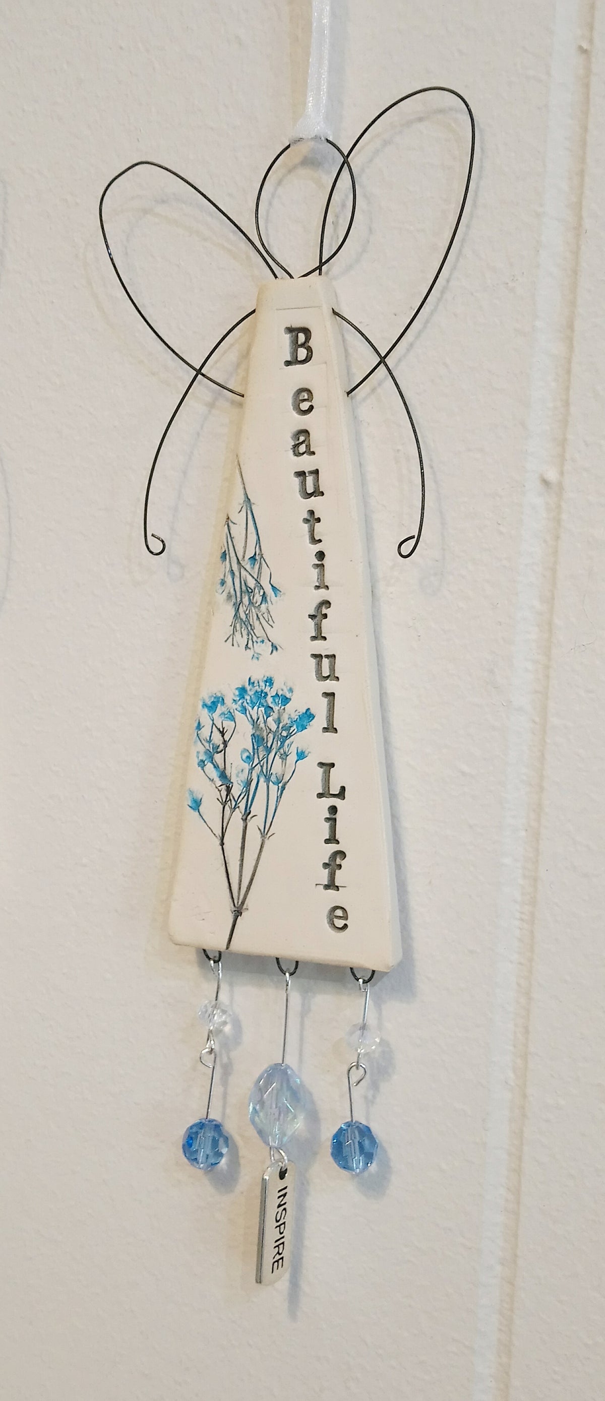 Botanic Winged Fairy Handmade Ceramic Decoration by Deborah Cameron Creative Artist