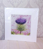 Load image into Gallery viewer, Scottish Thistle Medium Mounted Print by Geoff Foord
