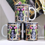 Load image into Gallery viewer, &#39;Jungle Thistle&#39; Mug designed in Glasgow by Brave Scottish Gifts
