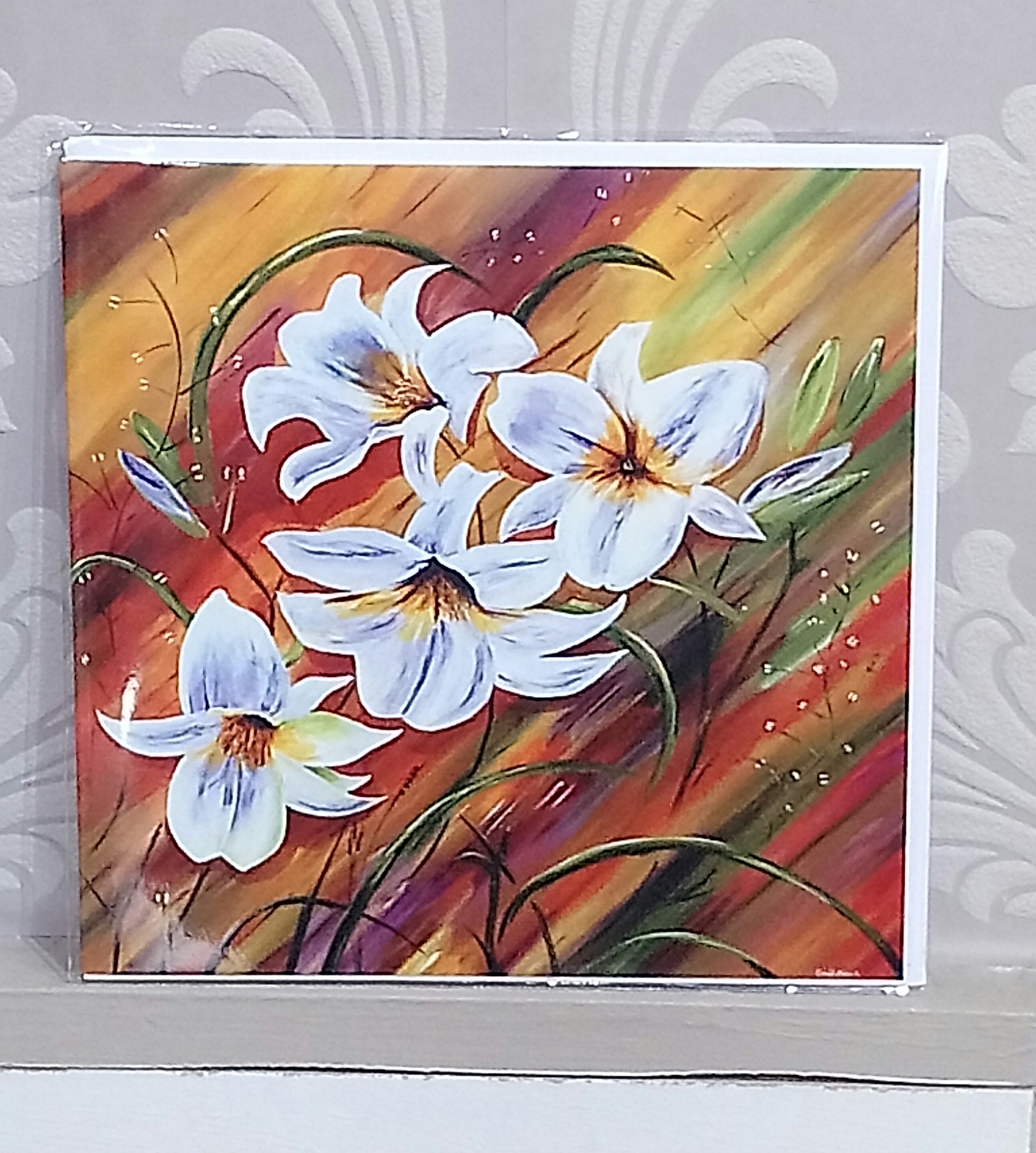 Lilies Card by Geoff Foord Art