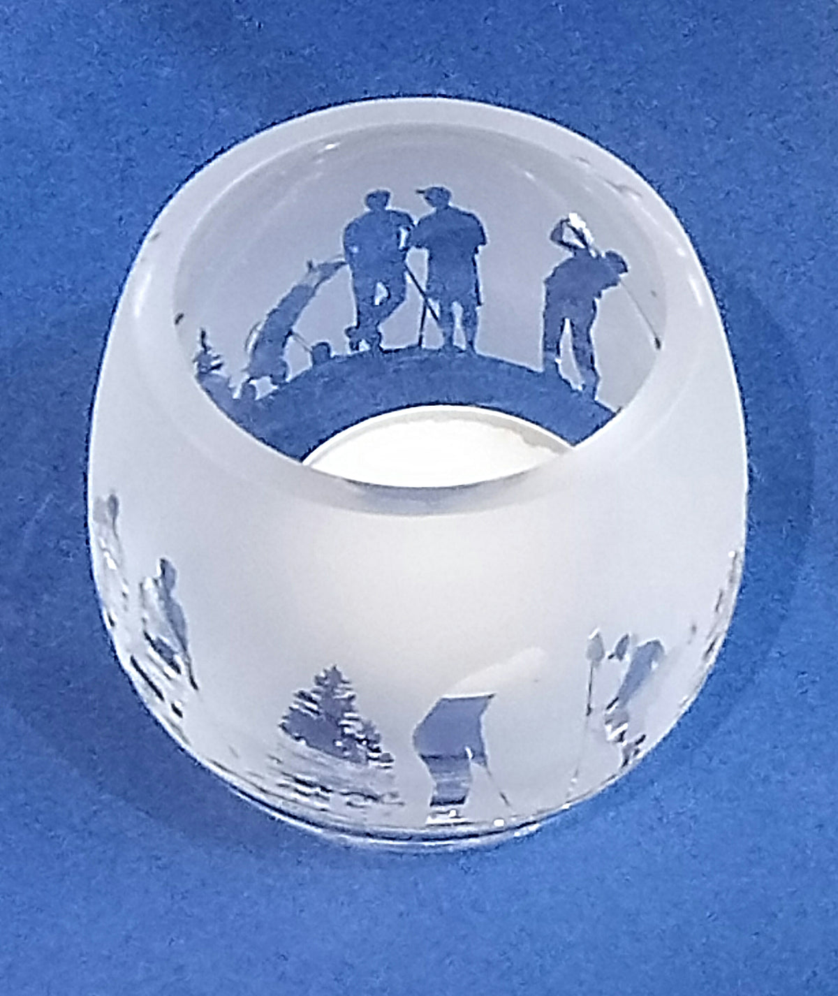 Crystal Glass Tealight Holder - Golf