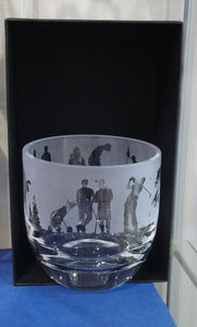 Crystal Glass Candle Pot - Golf