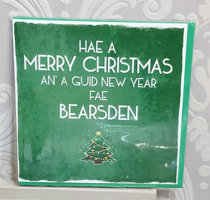 Merry Christmas & a Guid New Year fae Bearsden Card by Truly Scotland