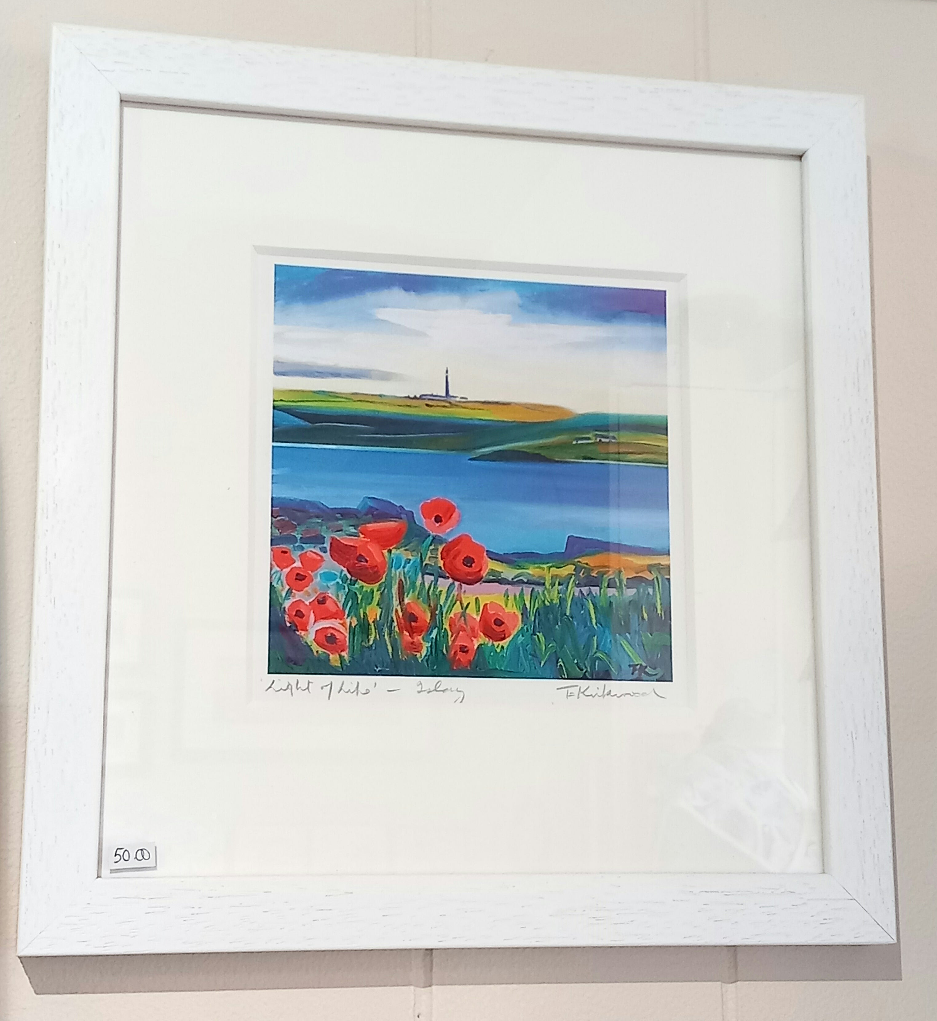 'Light of Life' Islay (open edition white framed print) by Terry Kirkwood DA